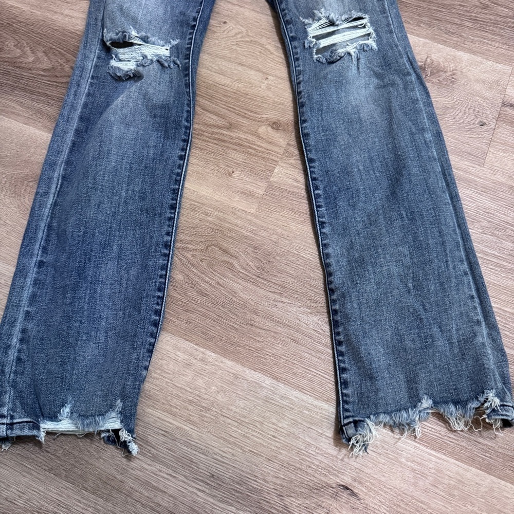 Judy Blue Straight Fit Jeans Denim 11 30 Distressed - Picture 3 of 8